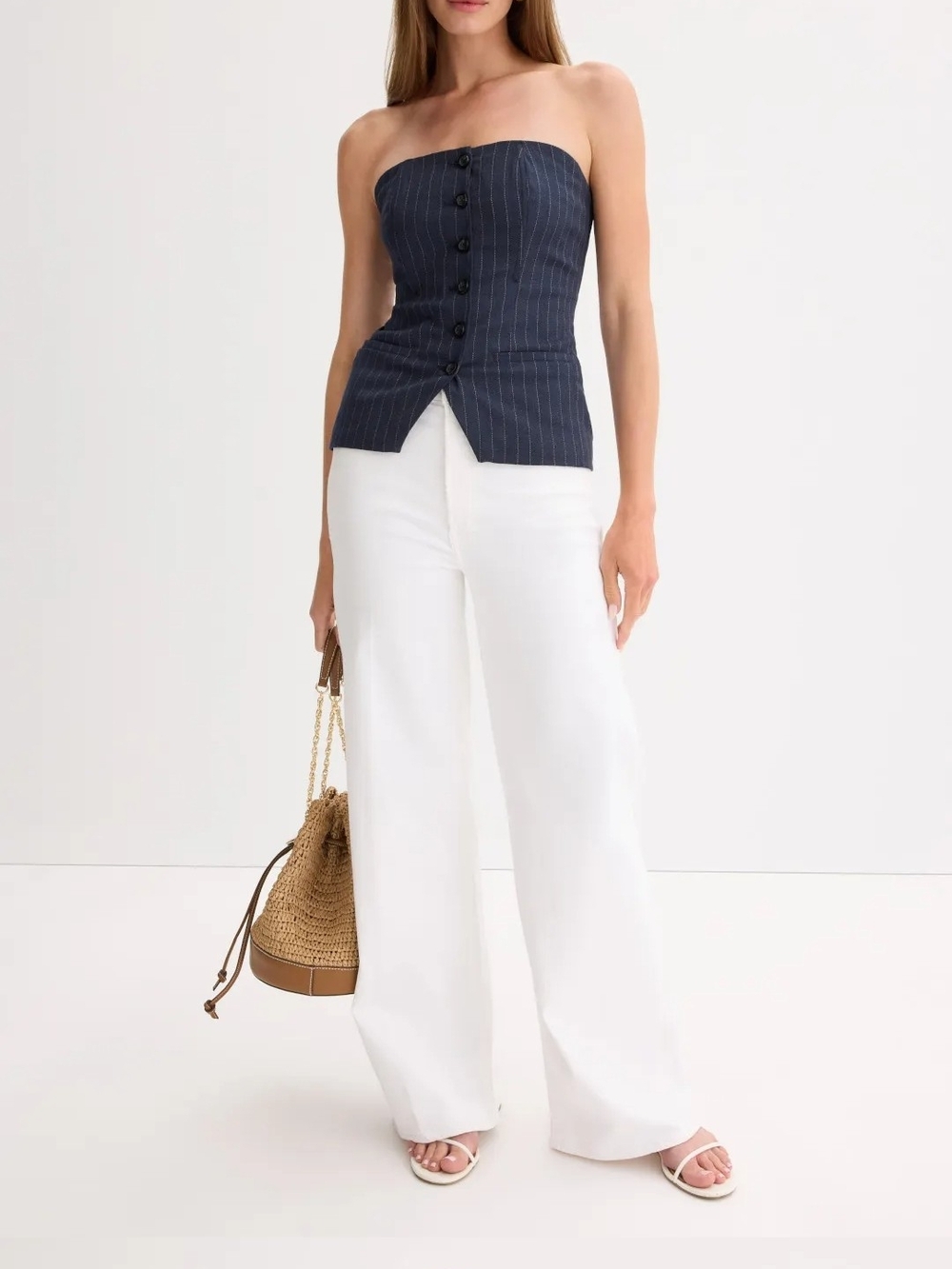 CITIZENS OF HUMANITY LYRA LONG WIDE LEG IN SOFT WHITE SIZE 27 MSRP $238
